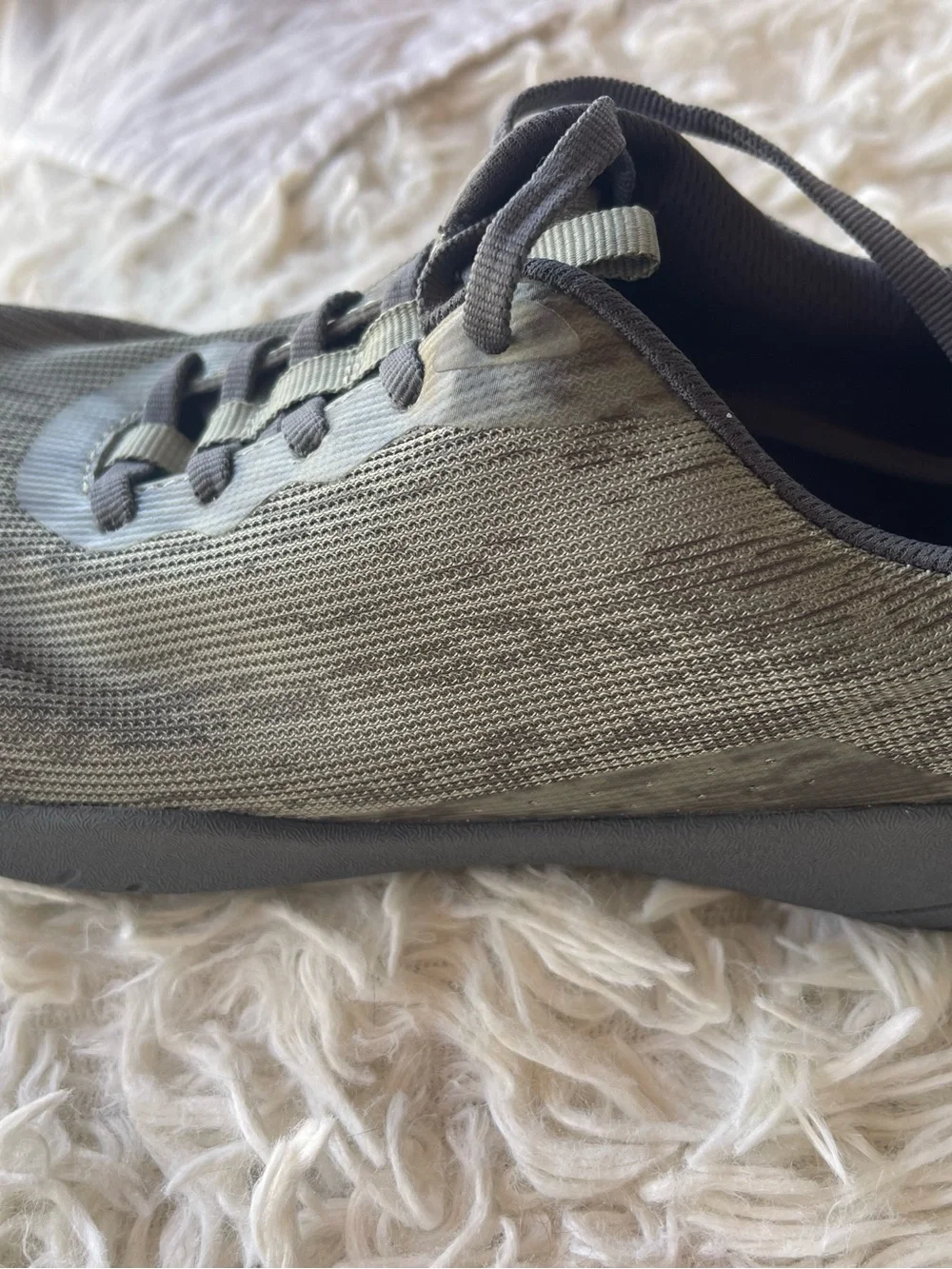 Light Gray Knit Casual Lace-Up Sneakers  Alegria